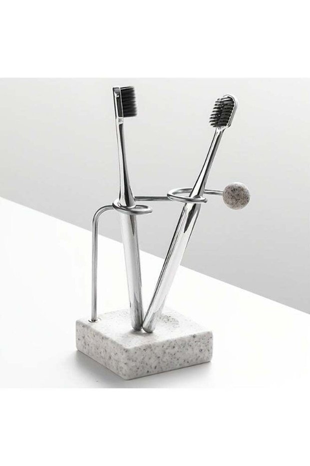 Light Luxury Stainless Steel Toothbrush Holder, Couple'S Toothbrush Organizer for Bathroom