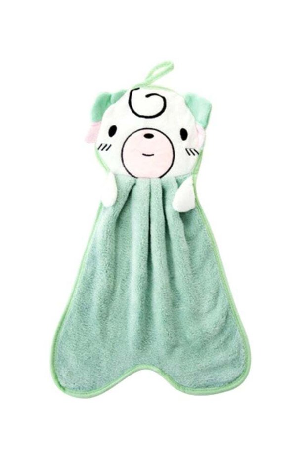 Cartoon Design Hanging Towel Green/White 38grams