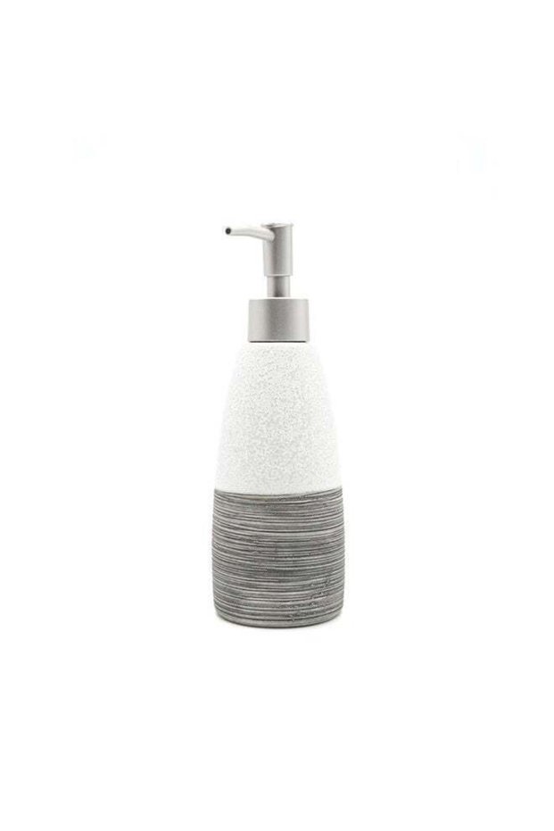 Beram Ceramic Dispenser Plain Stripes Bathroom Kitchen Accessory Rustic Matte Finish with Soap/Liqu