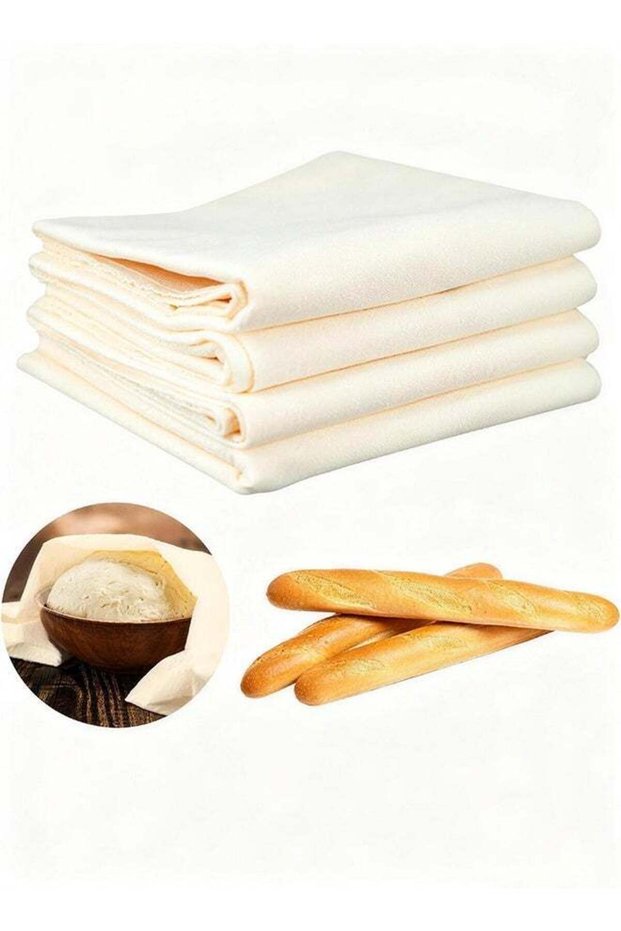 3 Pieces Pure Cotton Bread Proofing Cloth Reusable Dough Rising Linen for Baguette Artisan Bread Ba