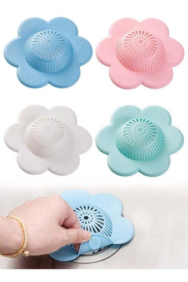 4 Pack Hair Catcher Silicone Hair Stopper Shower Drain Covers With Suction Cups Suit For Bathroom B
