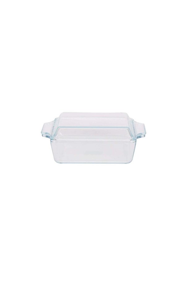 Royalford 1.0 L Rectangular Borosilicate Glass Baking Dish, Casserole with Lid | Easy Grab Handles,