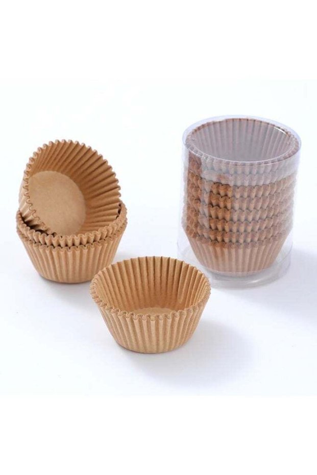 200 Count Paper Cupcake Liners, Grease Proof Muffin Baking Cups, Brown