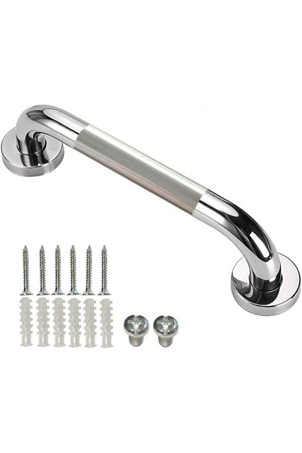 16 Inch Anti Slip Shower Grab Bar Handle, Stainless Steel Bathroom Grab Bar, Knurled Bathroom Balan