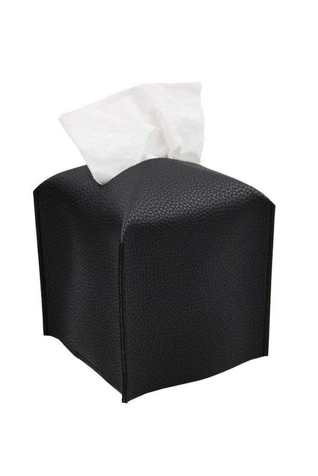 Tissue Box Cover, Square Decorative PU Leather Tissue Box Holder Modern Tissue Case Facial Paper Or