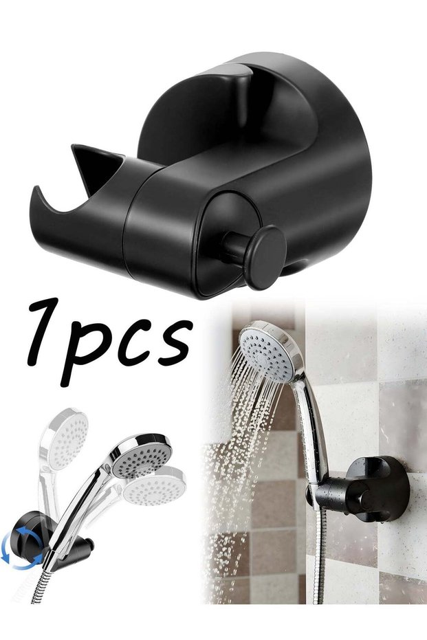 Removable Suction‑Cup Handheld Shower Head Holder, Adjustable No‑Drill Wall‑Mount Shower Bracket Wi