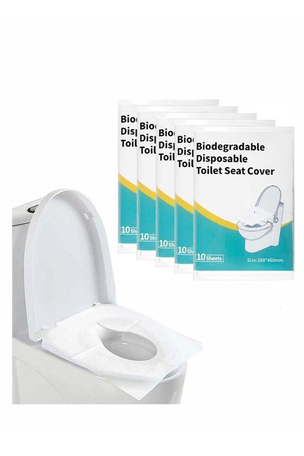 50PCS Disposable Toilet Seat Covers – Portable Maternity Toilet Seat Cover, Flushable Disposable To