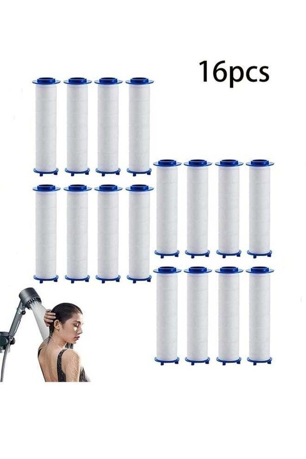 Set of 16 PP Cotton Filter, High Pressure Handheld Shower Head PP-Cotton Filter Cartridge (for Repl