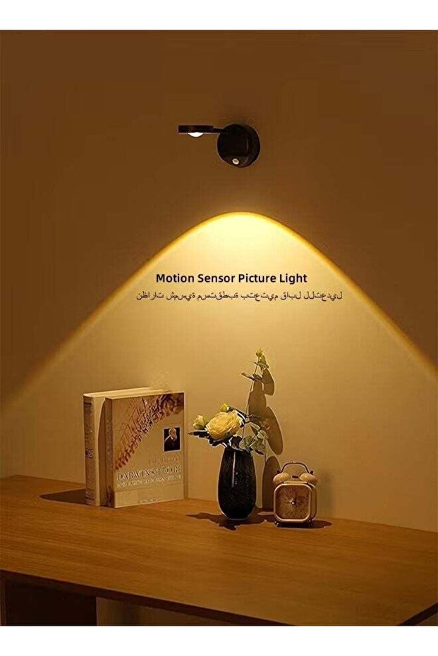 Motion Sensor Picture Light – Battery Operated LED Spotlight with Adjustable 360° Head, Rechargeabl