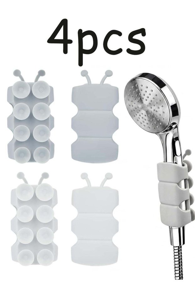 4 Pieces Silicone Shower Head Holder Universal Non Drilling Relocatable Movable Shower Bracket Hand