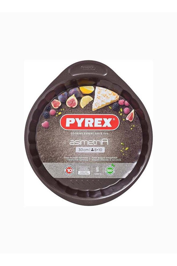 Pyrex Asimetria Flan Pan Round 2.1L 30Cm Brown