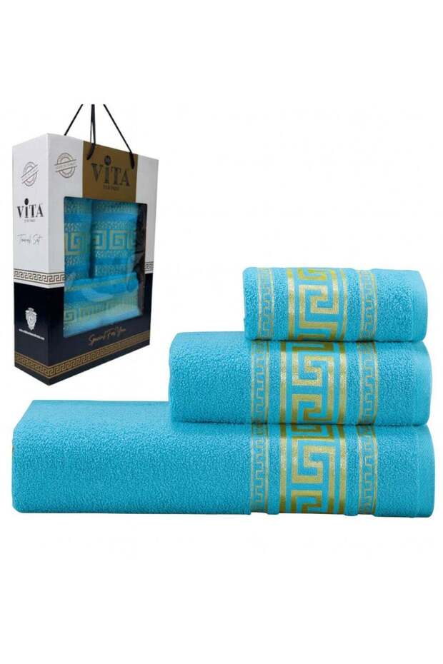 3-Piece Turkish Cotton Towel Set Lightweight Bath, Hand & Face Towels Gift Set Soft, Absorbent, Gif