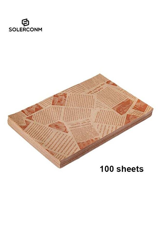 100 Sheets Food Grade Oil Proof Paper for Bread, Sandwich, Burger & Fries, Greaseproof & Waterproof