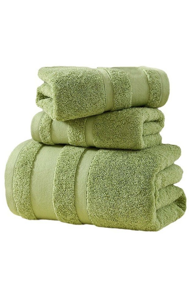 3-Piece Cotton Gift Towel And Bath Towel Set, 2 Towels + 1 Bath Towel, Soft And Skin-Friendly Cotto