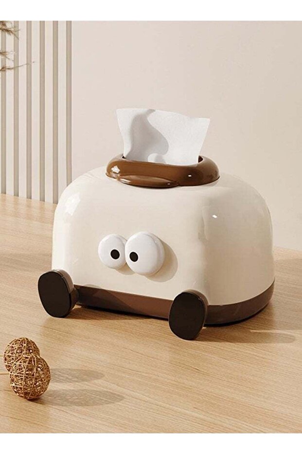 Cute Cartoon Tissue Box Cover,Plastic Tissue Holder ,Multi-use Desktop Napkin Dispenser Storage Tis