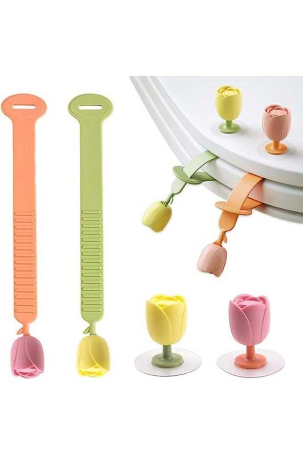 2Pcs Adorable Adjustable Toilet Lid Cover Lifter Easy-Grip Toilet Seat Handle Lifter Effortless Cle