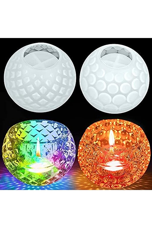 Versatile Resin Silicone Mold for Tea Candle Holders & Wishing Bowls - Perfect for DIY Jewelry Stor