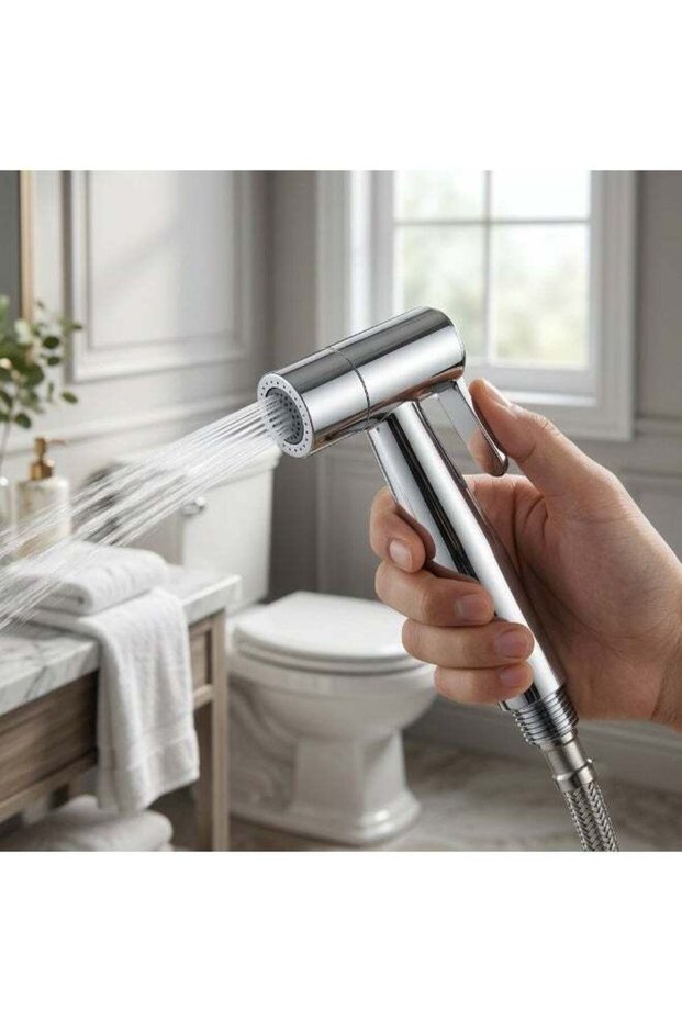 Premium Handheld Bidet Sprayer Head Chrome Shattaf Toilet Jet Spray Nozzle For Personal Hygiene, Ba