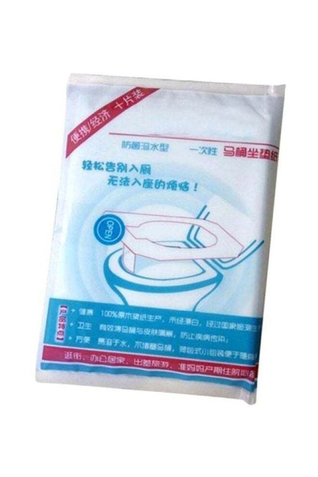 10-Piece Disposable Toilet Seat Cover White