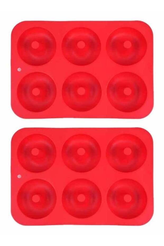 2PCS 6 Cavity Donut Silicone Chocolate Molds Doughnut Pan Baking Mold For Chocolate Candy