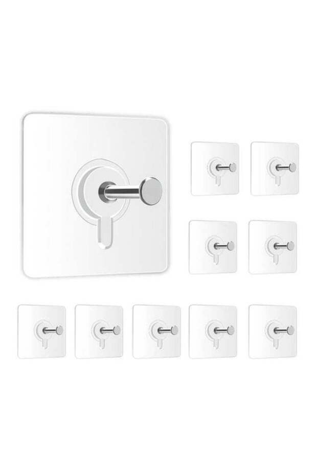 Photo Frame Hooks for Wall Without Drilling, 10 Pack Self Adhesive Hooks for Wall Heavy Duty Strong