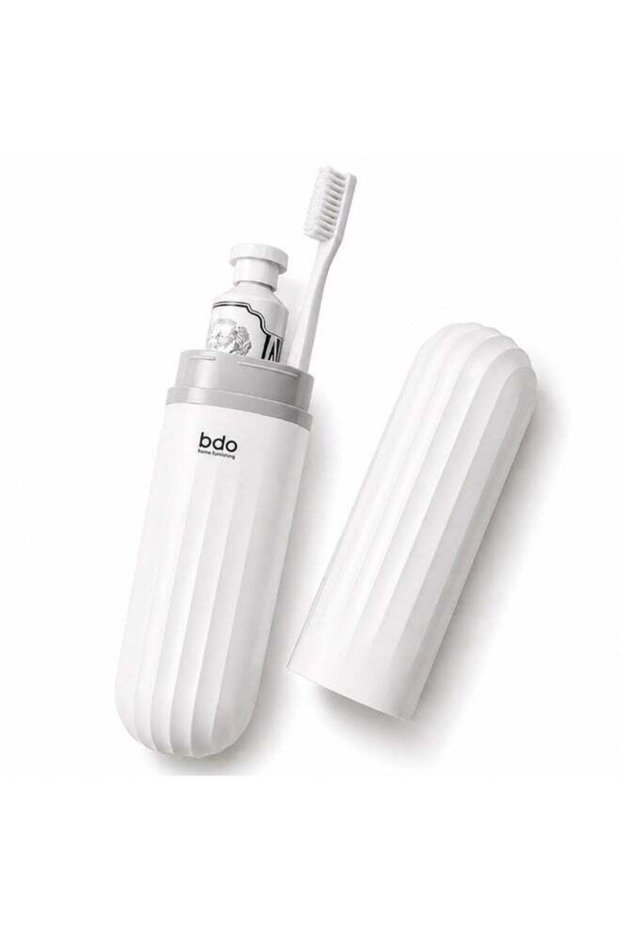 Travel Toothbrush Holder with Toothpaste Storage, Portable 2-in-1 Toothbrush Case, Compact Toothbru