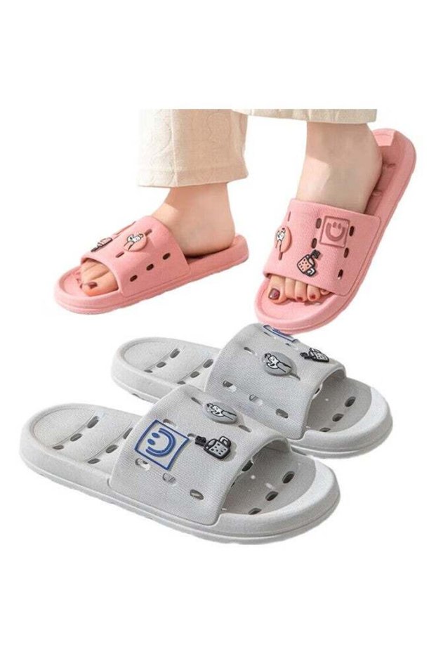 Slippers For Men And Women, Bathroom Shower Hollow Water-Draining Quick-Drying Home Bath Slippers Y