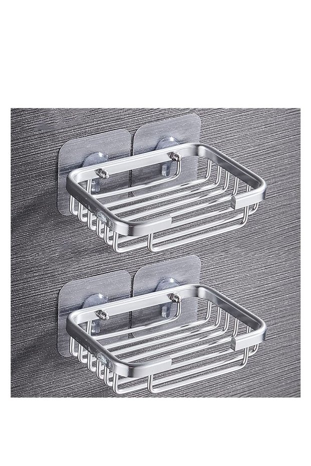 2-Pack Soap Dish, Soap Holder, Soap Saver, Easy Cleaning, Dry, Stop Mushy Soap (A-Silver)