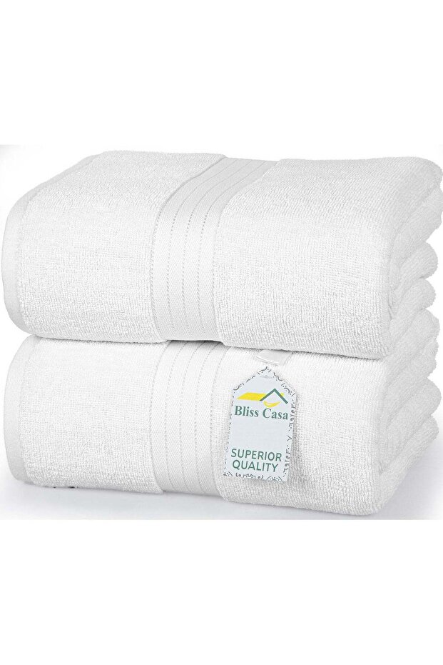 Bliss Casa Luxurious Jumbo Bath Sheet 35 x 70 Inch (2 Pack) - 550 GSM 100% Cotton 20/D Highly Absor