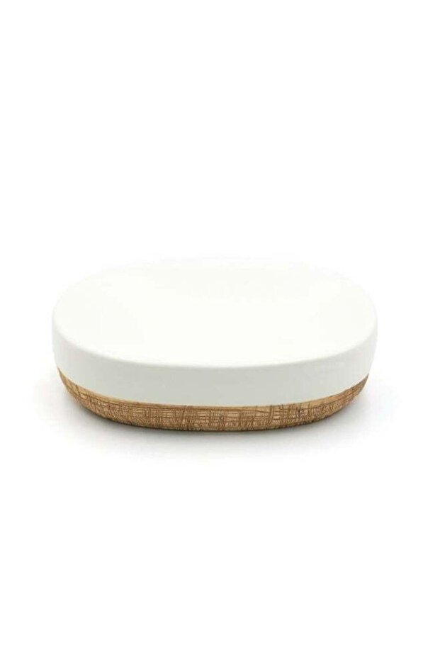 Beram Dispenser Plain Stripes 4 Piece Ceramic Bathroom Accessory Set Rustic Matte Finish with Soap