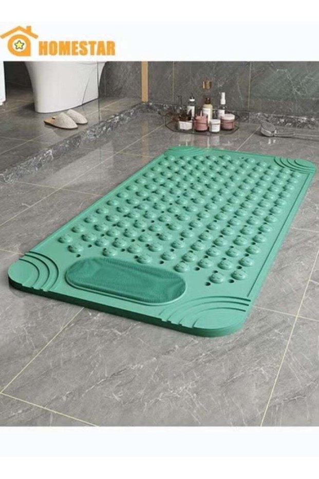 Non-Slip Bath Tub Shower Mat with Suction Cups and Drain Holes, for Bathroom Washable, 50*80cm, Gre
