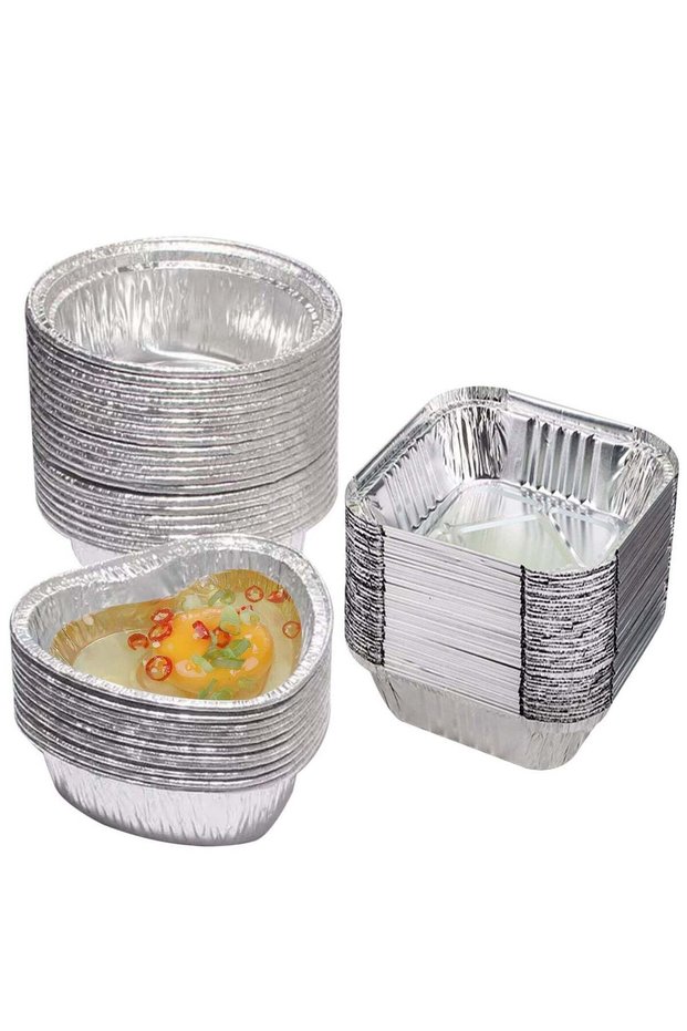Foil Trays, Foil Containers, Mini Disposable Tins Trays Without Lids for Cakes, Bread and Muffins i