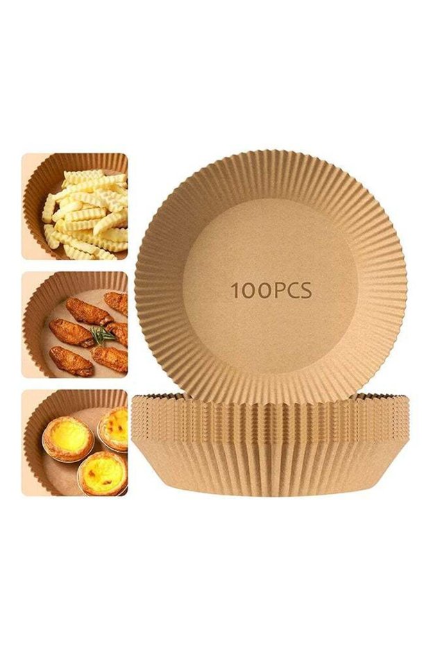 Air Fryer Disposable Paper Liner, 100PCS Non-Stick Air Fryer Liners Baking Paper for Fryer Microwav