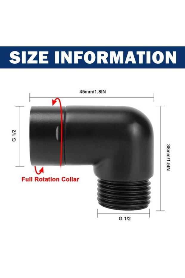 Shower Elbow Adapter, Solid Brass G1/2" Shower Arm Extension for Connecting Shower Head, 90 Degree