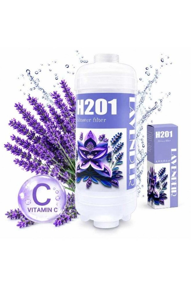 Universal Lavender Aroma Vitamin C Shower Filter for Shower Head & Spa, Aromatherapy Softener Aroma