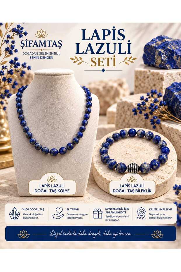 Lapis Lazuli Natural Stone Set (Bracelet and Necklace)