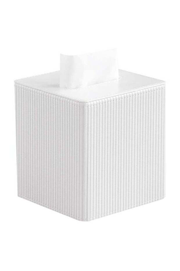 Orgtralix Facial Tissue Holder for Bathroom, PU Leather Tissue Box Cover with Magnetic Bottom, Bath