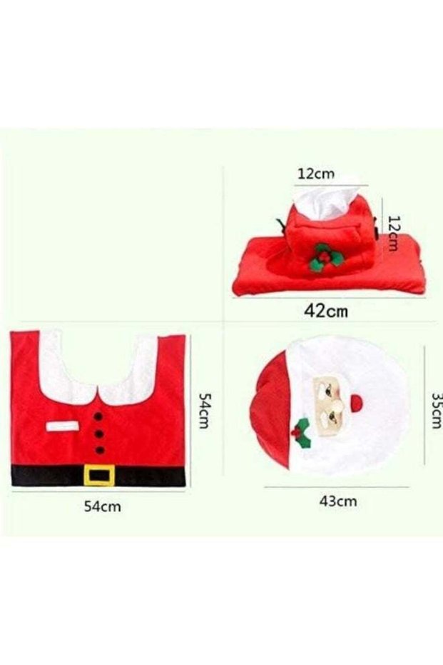 Christmas toilet seat cover Santa Toilet Seat Cover and Rug Set Red Christmas Decorations Bathroom
