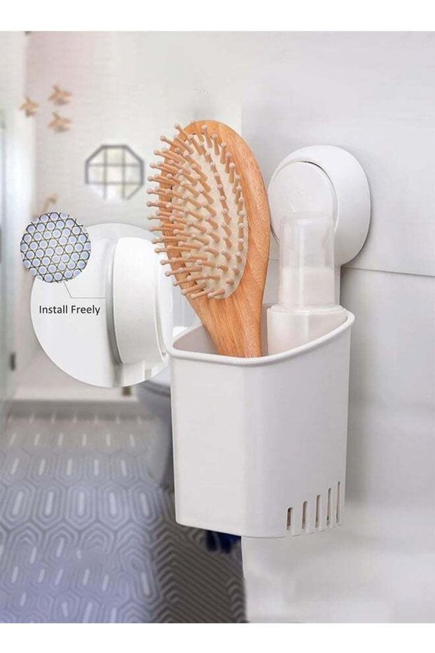 Suction Cup Toothbrush Holder,Drill-Free Wall Mounted Electric Toothbrush Adhesive Shower Caddy,Too