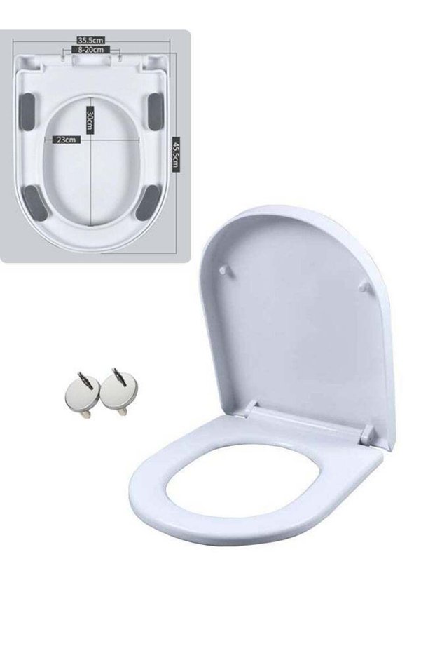 Toilet Seat Cover, Easy to install, Thicken U-Shape Quiet Soft-Close Toilet Seat Cover, Quick-Attac
