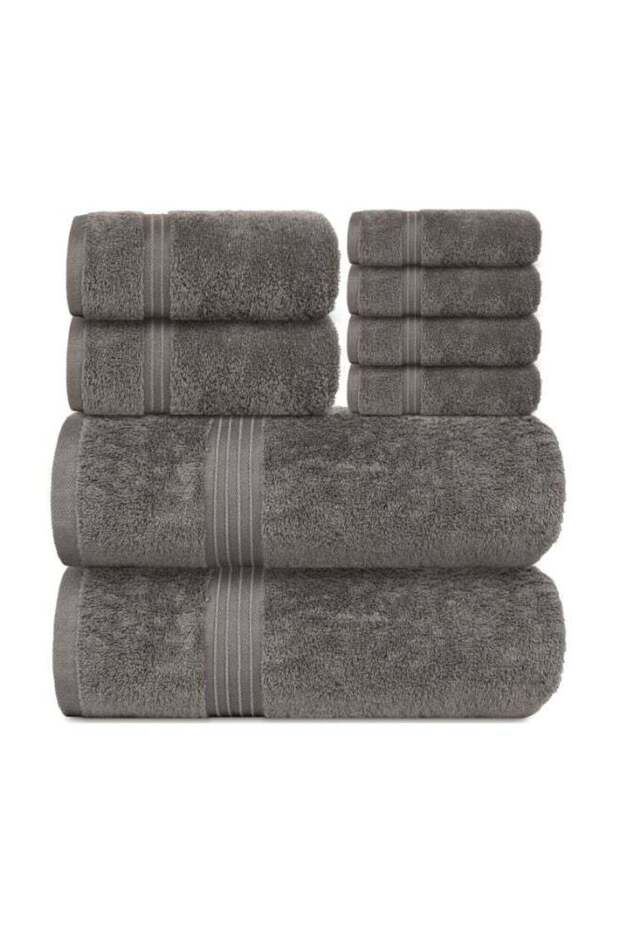 Bliss Casa 8-Piece Towel Set, 100% Combed Cotton 550 GSM Superior Quality, Quick Dry Highly Absorbe