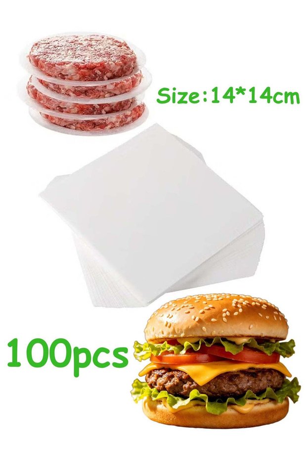 100PCS Parchment Paper Sheet for Baking, Hamburger patty paper 5.5" Square Non-Stick Wax Paper Shee