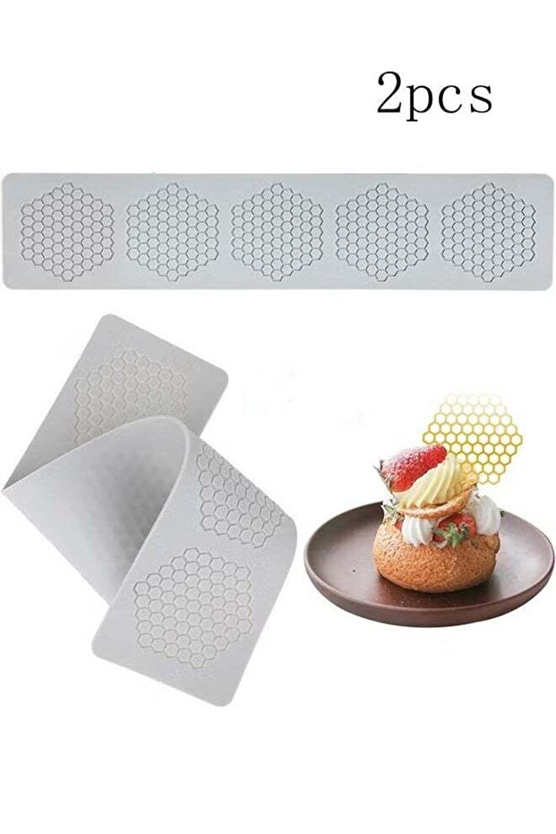 Honeycomb Molds Silicone, 2PCS Fondant Molds With Hollow 3D Beehive Candy Lace Silicone Molds For B