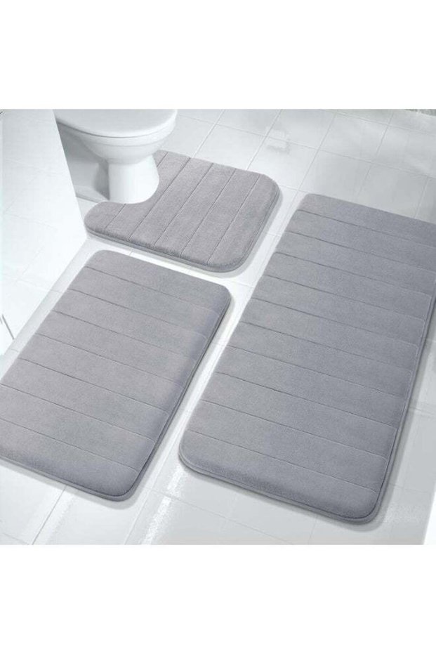 MostNow 3Pcs Bathroom Rugs, Memory Foam Bath Mat Set, Toilet Mats, Soft Comfortable, Water Absorpti