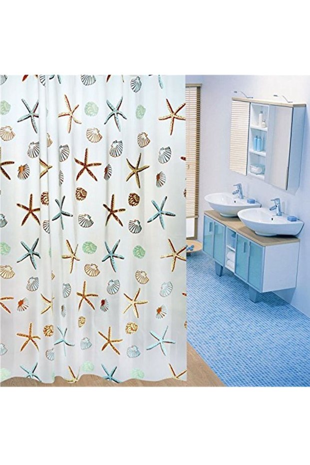 Shower Curtain Waterproof Durable Mildew Stain Resistant Printed and Multicolour Square Style for B
