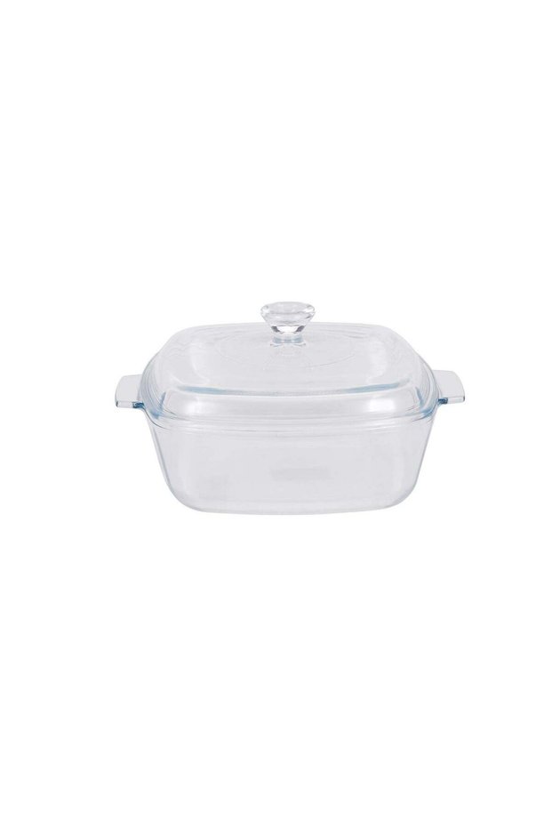 Royalford 1.5 L Glass Square Baking Dish,Roasting Tray | With Lid & Easy-Grab Handles, Oven Safe, F