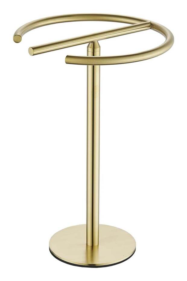 Hand Towel Holder Stand Free-Standing Towel Rack Brushed Gold Stainless Steel Towel Bar Rack Stand,