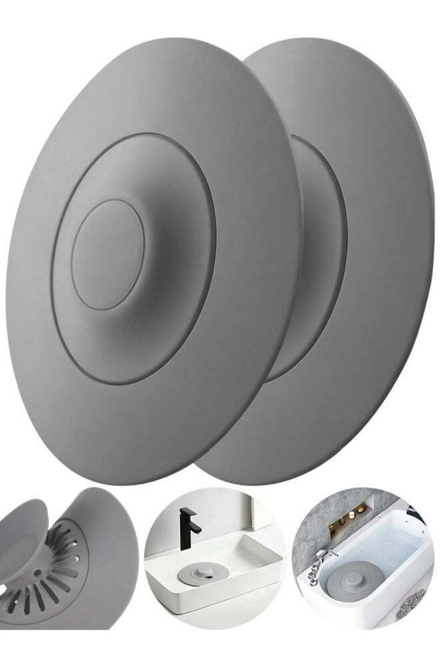 2 Pieces Universal Silicone Drain Plug, Washbasin Plug And Bathtub Plug With Press And Hair Straine