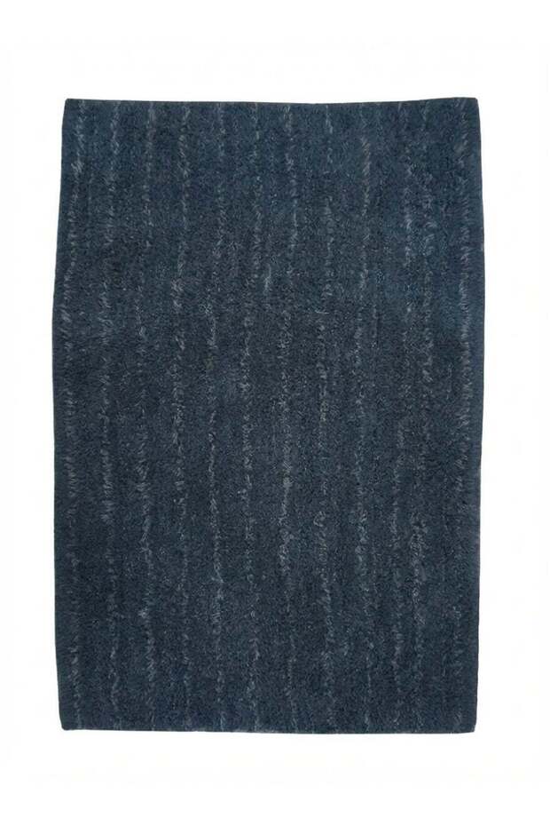 50 x 80 cm Navy Blue Lines Tufted Cotton Bathmat Delivering Blanket Softness Non Slip Quick Drying