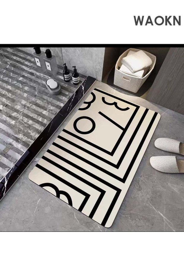 Super Soft Absorbent Floor Mat , 50x80CM , Non-Slip Bathroom Rug , Rubber Backed,Geometric crystal
